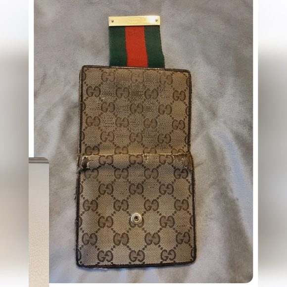 Vintage Gucci Bi-fold Monogram Wallet w Signature Stripe - Picture 4 of 4